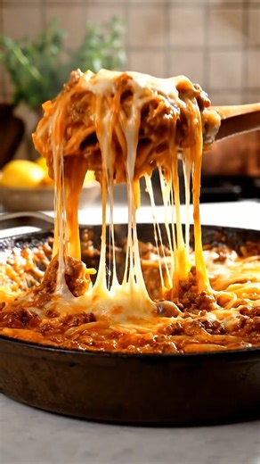 🌮🧀 Cheesy Taco Spaghetti (One-Pot Dinner • Creamy & Cheesy • Better Than Taco Night) This Cheesy Taco Spaghetti is what happens when taco night meets pasta night — seasoned beef, tender spaghetti, bold taco flavor, and loads of melty cheese all in one skillet. It’s creamy, cheesy, slightly spicy, and perfect for busy weeknights when you want big flavor fast 🤍 Comfort food… with a taco twist. ⏱️ Recipe Details Prep Time: 10 minutes Cook Time: 25 minutes Total Time: ~35 minutes Servings: 6 🧺 I