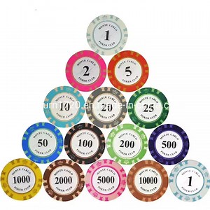 [Hot Item] 14G Two Tone Crown Monte Carlo Clay Poker Chip with Sticker