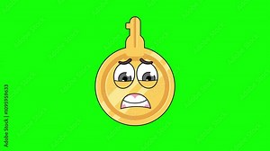 key cartoon with a face screaming in fear, emoji emoticon animation