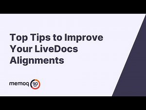 Top Tips to Improve Your LiveDocs Alignments - memoQ in 90 seconds #37
