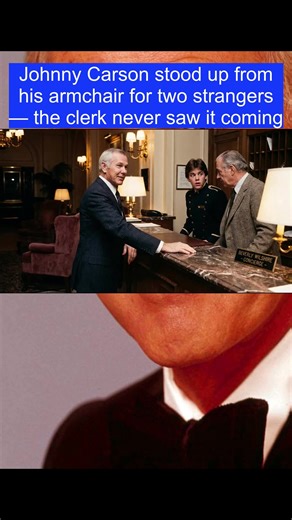 Johnny Carson stood up from his armchair for two strangers — the clerk never saw it coming