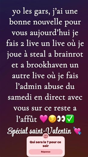 Je fais deux live spécialement pour la Saint-Valentin sur Roblox😏🩷😅
