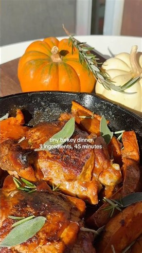 Tiny Turkey Dinner Recipe | Easy Crispy Turkey Thighs & Sweet Potatoes