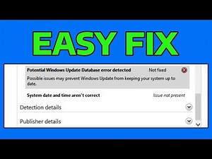 How To Fix Potential Windows Update Database Error Detected in Windows