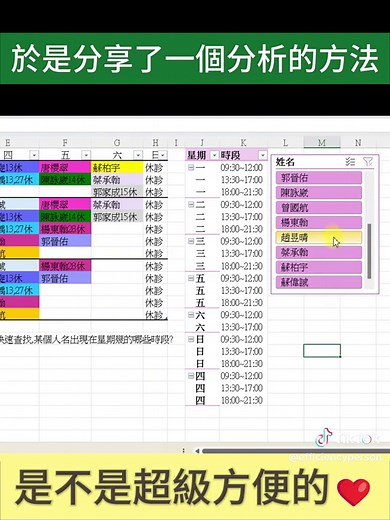 EXCEL排班分析技巧，轻松掌握班表