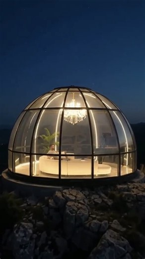 i Built a $1,000,000 Luxury Glass Dome House on Top of a Giant Cliff Alone ! 🏡