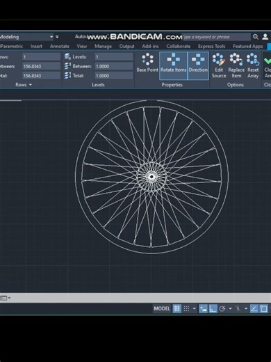 ARRAY command in AutoCAD wheel 🛞#shortvideo #shorts