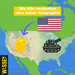 Die amerikanische Nation kontrolliert 30 % des gesamten Reichtums des Planeten, und der Dollar ist eine der international am meisten verwendeten Währungen, ganz zu schweigen von dem großen Einfluss, den das Land weltweit hat... Und das alles wegen der geografischen Lage. | Wissen