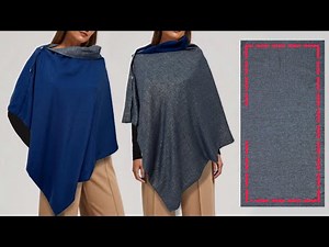 ☃️Only 2 rectangular! 2 Ways to wear! Very easy cape cutting and stitching for winter coat