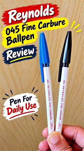 Reynolds 045 Fine Carbure Ballpen Review 🖊️ Blue And Black Colour 0.7 mm Pen For Daily Use