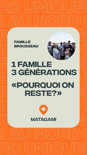À la Baie-James, tout est en place pour fonder ou élever une famille : - Un environnement sécuritaire et bienveillant - Des garderies, des écoles et des services de proximité - Des activités jeunesse et un solide soutien communautaire Mais la vraie question, même si tout est en place pour bien vivre, c’est : pourquoi on choisit d’y rester? Qu’est-ce qu’on aime tant de la vie ici? La famille Brousseau, établie depuis trois générations, s’est prêtée au jeu. Découvre ce qui les attache à la région…