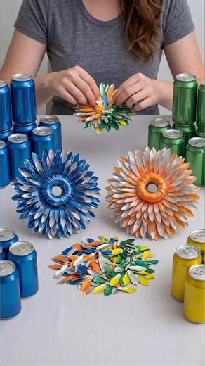 Before You Toss Cans, Turn Them Into a Stunning Flower Decor Piece | Creative DIY Craft Idea #diycraft #recycleideas #flowermaking #foryou #fyp