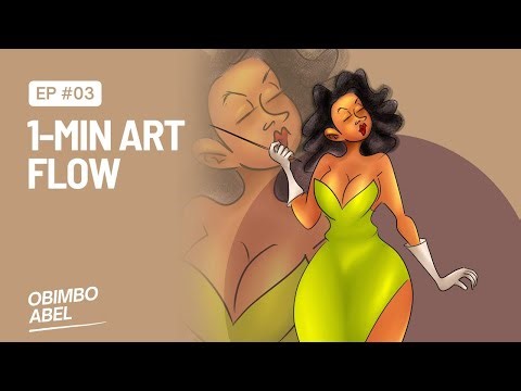 1-Minute Digital Art Timelapse – Elegant Stylized Character Illustration
