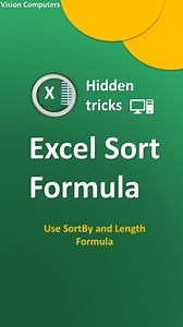 Excel sort by formula 🔥 Excel hidden formula trick . (Excel, Excel tips, Excel tricks, Excel hacks, Excel tutorials, ms excel, ms excel tips, ms excel hacks, excel functions, excel function) . #excel #exceltips #exceltricks #excelformula #msexcel #exceltutorials #spreadsheets #excelhacks #excelforbeginners #exceltipsandtricks #msexceltutorials #msexcelformulas #msexcelfunctions | Vision Computers