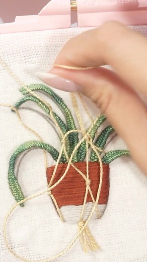 House of Nina Anne • Art & Embroidery on Instagram: "Working on my new embroidery design pattern and tutorial. Detailed video is uploaded on my YouTube Channel! Make sure you subscribe and follow me to get notified when the full pattern and tutorial are uploaded! #embroidery #threadart #3dembroidery #hangingplant #botanyart #modernembroidery #creativeart #patterndesign #embroiderytutorial"