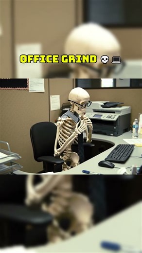Skeleton Working in an Office 💀💻 | Relatable Shorts
