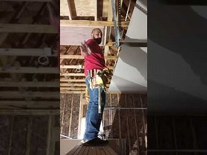 how to hang drywall on a garage ceiling with garage door installed