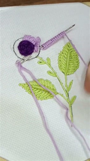 bullion stitches flowers embroidery stitching tutorial #diynstitch #stitching #flower