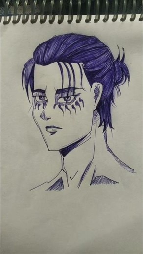 lets draw eren Yeager in 4 steps #shorts #erenyeager #animeeart #animedrawing #drawing