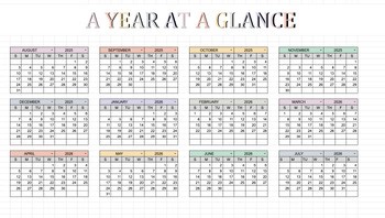 Dynamic Year at a Glance Calendars