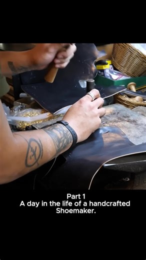 Part 1 A day the life of a handcrafted Shoemaker. #handmade #makingshoes #handmadeshoes #making #handmadeboots