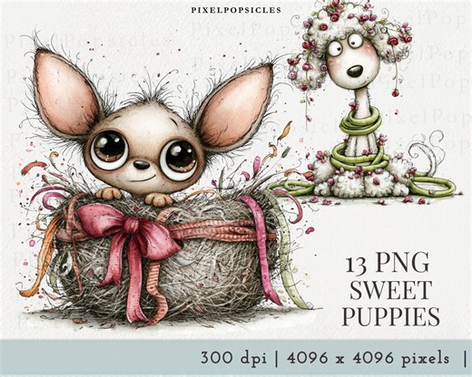 Watercolor Dog Clip Art: Whimsical Puppy Illustrations (digital Download, Png Commercial Use OK) - Etsy