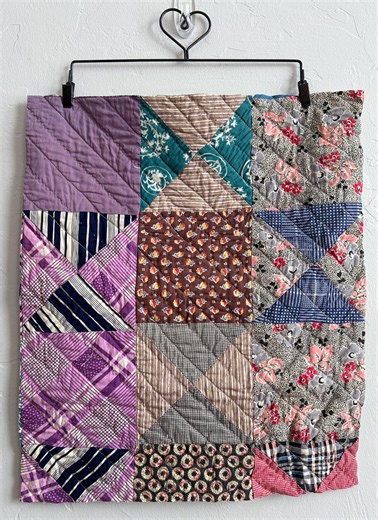 Floral and Plaid Patchwork Quilt, Crafting Sewing, Repurposing or up Cycling Projects, Farmhouse Decor - Etsy