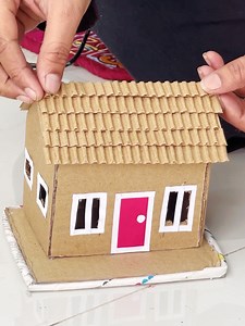 Cute Cardboard House model 😱 #diy #house #cardboard | Click For Craft