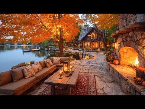 湖畔のキャビン 暖炉の前でJAZZを奏でる ☕ 深い集中・学習・リラクゼーションのための秋の夜の音楽 🍂 居心地の良い雰囲気
