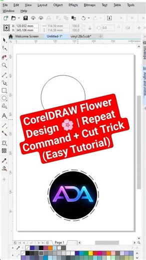 CorelDRAW Design🌸|Repeat Command+Cut Trick(Easy Tutorial #coreldraw #coreltutorial #designtips