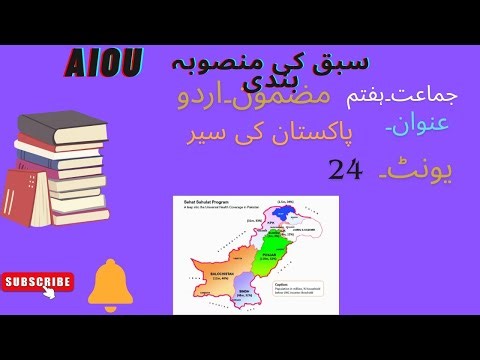 LESSON PLAN URDU (AIOU) TOPIC PAKISTAN KI SAAR UNIT 24