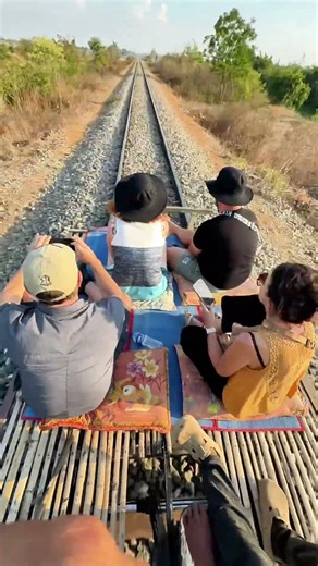 Bamboo Train Adventure in Battambang 🚃🇰🇭 | Unique Ride in Cambodia! #travel #travling