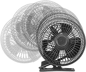 Motor Trend Cooling Car Fan PowerChill Fan Refreshing High Velocity Oscillating Durable with 12V Power – Universal Fit for Car Auto Sedan Truck SUV Van