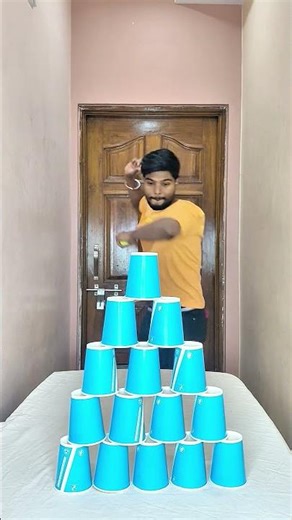 Who Can Destroy The Whole Pyramid Challenge?😱😱 #shorts
