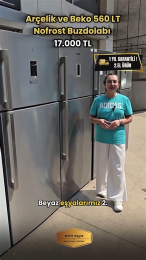 EVİN EŞYA on Instagram: "💥 ARÇELİK & BEKO 560 LT NOFROST BUZDOLAPLARI SADECE 17.000 TL 💥 ✨ Yüksek kapasite, üstün teknoloji ve şık tasarım tek fiyata! 💰 Sadece 17.000₺ 🧊 Arçelik A+ 560 LT Inox ve Beyaz ✅ Sıcaklık kontrol ekranı ✅ Sıfır derece bölmesi ✅ Ice Maker haznesi ✅ NoFrost soğutma sistemi 📏 Ölçüler: 75 x 185 cm 🧊 Beko A+ 560 LT Inox ve Beyaz ✅ Sıfır derece bölmeli ✅ Hijyen Plus özelliği ✅ Ice Maker haznesi ✅ Mavi ışık teknolojisi 📏 Ölçüler: 75 x 185 cm 🎯 Arçelik ve Beko modeller