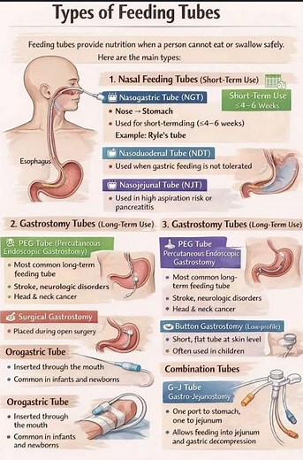 Types of Feeding Tubes Explained: Nasogastric, PEG, Gastrostomy & Jejunostomy