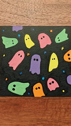 Halloween Series 👻🎃 | Colorful Ghost Doodles | Part 9 #shorts