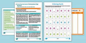 Year 6 Number and Place Value Intervention Plan: Ordering Seven-Digit Numbers