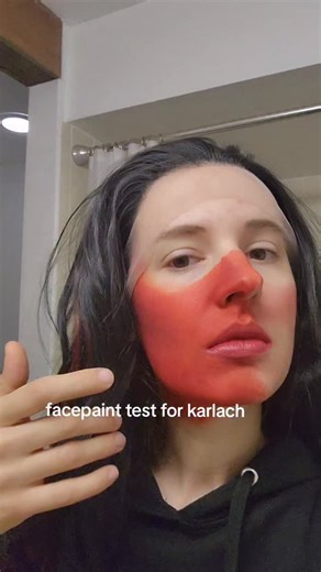 Willow Creative on Instagram: "wanted to share this Karlach facepaint test bcs ive struggled for years to get a decent facepaint result for these kind of cosplays. Im super happy with this test plus it was quick to apply and remove! the blood red color choice is a bit orangy for my liking but ill use some purple powder to counter #cosplay #facepaint #bodypaint"