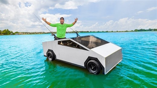 11K views · 109 reactions | HOMEMADE Cyber Truck Boat Fishing Challenge! | Jiggin' With Jordan | Facebook