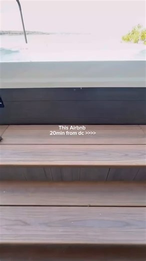 This airbnb is just 20 minutes from DC, but feels like a whole new world 🏡✨ Cozy vibes, peaceful moments, and incredible views 💙 #washingtondc #jacuzzi #fallgetaway #wintergetaway | By the River