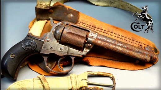 【实枪修复】old Colt Lightning Revolver M1877, (with test firing) _《看修复，会解压》