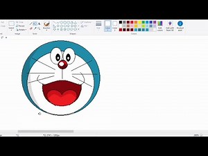 how to draw Doraemon in ms paint /Doraemon drawing in laptop#trending
