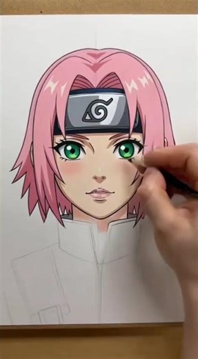SHOCK 😲 Sakura Haruno Drawing From Scratch | Step-by-Step Anime Sketch Tutorial