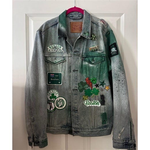 Ultimate Fan Collection: Denim Jacket Reimagined - Celtics - Etsy