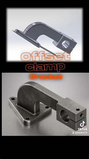 CAD design for Offset Clamp Bracket #youtubeshorts #solidworks #fyp #trending #viral #design #tech