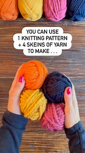 My new Color Burst Beanie knitting pattern 4 skeins of Thick & Quick by @lionbrandyarn = 4 beanies with 4 totally different looks and enough leftover yarn to make 4 poms simply by changing up the order of the colors you use! 🙌🤗🧶 • Pattern ➰: Color Burst Beanie available on my website, Ravelry and Etsy and as a kit with Lion Brand Yarn. (Link to everything in bio.) 😘 • Yarn 🧶: Thick & Quick by @lionbrandyarn in Navy, Raspberry, Pumpkin and Mustaaaaard 🤣 (If you buy the Lion Brand Yarn kit y