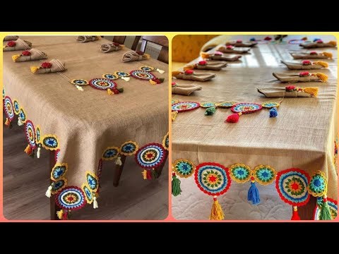 200 Incredible fusion of jute + crochet Table Runner Pattern ideas #crochet #diy #trending