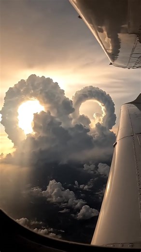 Flying above the clouds and spotted this incredible formation—two clouds twisting gracefully like the necks of swans meeting in the sky. Surreal, peaceful, and totally mesmerizing from up here. ☁️✈️ Click the link on my bio to create videos like this. Made with AI #fblifestyle #cloudscape #aerialview #swans #surrealviews #planespotting #stormclouds #aiart | Earth Impacts
