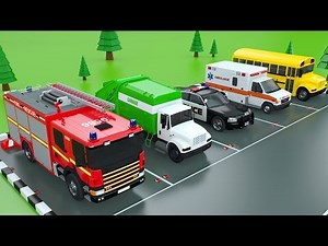 Colors with Car Parking Street Vehicles Toys - Colors Videos for Children